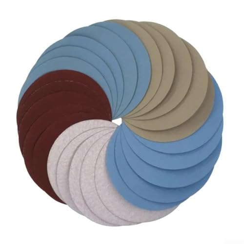 HpLive 15 Stück Schleifpapier Rund 125mm Nassschleifpapier Set für Wandschleifen Möbel Auto Bootspflege (15 Stück) von HpLive