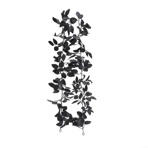 HpLive Halloween Girlande，Herbstblätter-Dekoration, Girlande schwarz künstliche Blumen gefälschte Rosen hängende Reben 5.7FT für Innen(A) von HpLive