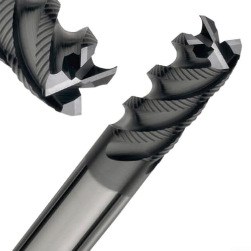 HpLive Hartmetall Schaftfräser 4 Zähne Schruppfräser mit AlTiN Beschichtung für CNC Fräsmaschine Metallbearbeitung(12mm) von HpLive