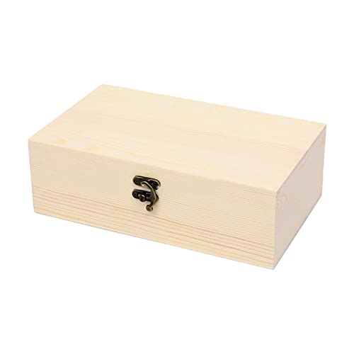 HpLive Kleine Holzbox mit Deckel Holzkiste Aufbewahrungsbox Deko Naturholz Unbehandelt, Dekoratives Schmuckkästchen Holz Box für Schmuck, Andenken, DIY-Kunst/Bastelarbeiten, 20x12x7cm von HpLive