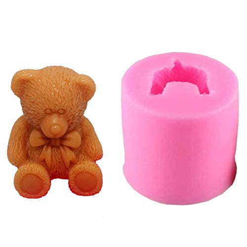 Silikonformen Backform Seife für DIY Silikon Form für Kuchen Dekorieren Teddybär Form Silikon Kerze Seifenherstellung Kuchen Silikon Fondant Formen Tiere Backformen Silikon Backform Muffinform Rosa von Hpamba