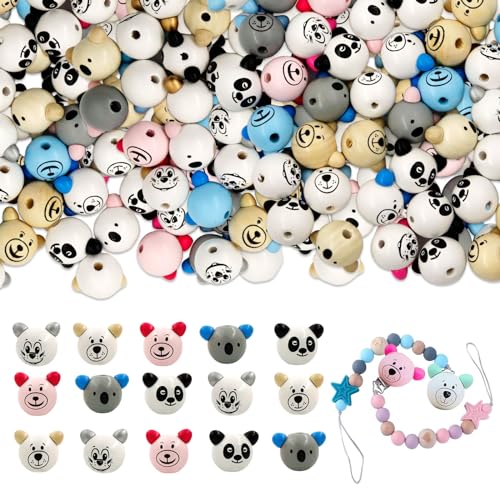 50 Stück Holzperlen mit Gesicht, Koala Bär Panda Gesicht Holzperle, Bärenkopf Holzperlen, Holzperlen mit Gesicht Sorgenwürmchen, Holzkugeln mit Loch für DIY Armband Halskette Schmuck (50) 50 Stück Holzperlen mit Gesicht, Koala Bär Panda Gesicht Holzperle, Bärenkopf Holzperlen, Holzperlen mit Gesicht Sorgenwürmchen, Holzkugeln mit Loch für DIY Armband Halskette Schmuck (50) von Hpbaggy