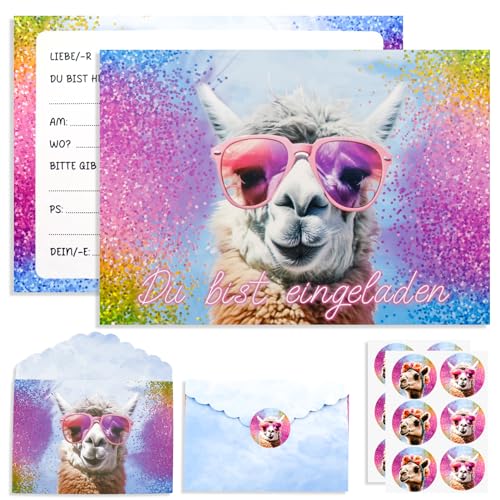 Hpbaggy Glitzer Lama Einladungskarten Kindergeburtstag,12 Deutsche Einladungskarten +12Umschläge,Alpaka Geburtstag Einladungen,Einladung Kindergeburtstag mädchen,Partyzubehör Hpbaggy Glitzer Lama Einladungskarten Kindergeburtstag,12 Deutsche Einladungskarten +12Umschläge,Alpaka Geburtstag Einladungen,Einladung Kindergeburtstag mädchen,Partyzubehör von Hpbaggy