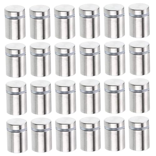 24 -pcs -Abstandsschrauben für Glas/Acryl 19x25mm Edelstahl mit verstellbaren Kappenwandhalterungen für Werbung, Abstandsschrauben für Acryl von Hperu