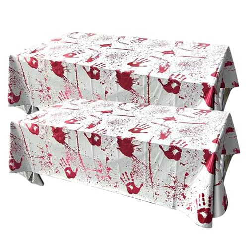 2pcs Halloween Tischdecke Einwegblut Handabdrücke Halloween Tischtuch Blooky Graury Horror Party Dekorationen für Geburtstagsfeier, Dekor, Dekor 2pcs Halloween Tischdecke Einwegblut Handabdrücke Halloween Tischtuch Blooky Graury Horror Party Dekorationen für Geburtstagsfeier, Dekor, Dekor von Hperu
