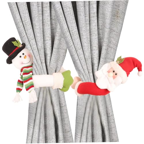 2pcs Weihnachtsvorhang Tiebacks, Santa Snowman Dekorativen Vorhanghalter - Schnalle Holdback Fastener Klemme für Fenster - Urlaubs Weihnachts -Ornament & von Hperu