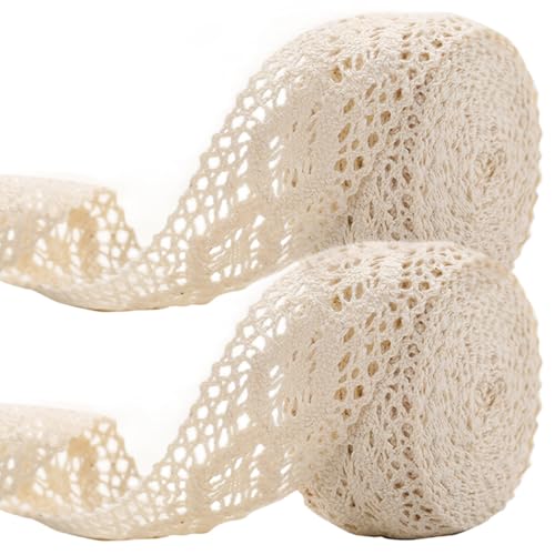 2pcs bestickte Spitzenverkleidungen (197x2 Zoll), Cuttable Rhombus DIY -Band für Hochzeitsdekor, Kleidung, Vorhänge, Hüte, Tischdecken von Hperu