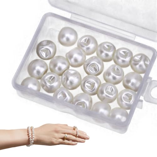 40pcs Perlenknöpfe 8 mm, runde weiß 40pcs Perlenknöpfe 8 mm, runde weiß von Hperu