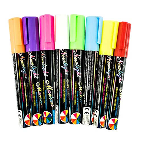 8 PCs Penfill Flüssigkeit Highlighter Stift Fluoreszenz Flüssigkeitsmarker Luminous -Marker für Whiteboard, Tafel, Fenster 8 Farben 6 mm, Fluoreszenz von Hperu