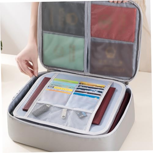 Brandschutzdokumente Tasche, feuerfeste Dokumentbox, 3-Schicht-Wasserdokument-Dokumente mit großer Kapazität, wasserdichte Brandschutzdokumente, abschließbare Speicherbox für Pässe, Zertifikate, Re von Hperu