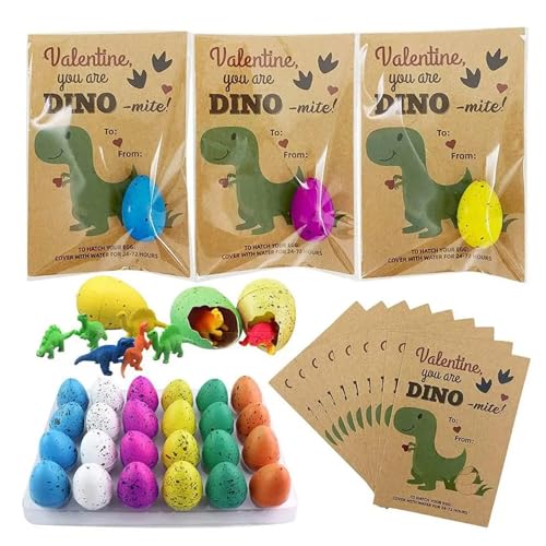 Hperu 1 Set Dinosaurier Eier Spielzeug, 24 -pcs Dinosaurier Eier schlüpfen Dinosauriereier mit Karten und Taschen, wachsen in Wasserriss, Dracheneier für Kinder Ostern Party Gunst Hperu 1 Set Dinosaurier Eier Spielzeug, 24 -pcs Dinosaurier Eier schlüpfen Dinosauriereier mit Karten und Taschen, wachsen in Wasserriss, Dracheneier für Kinder Ostern Party Gunst von Hperu