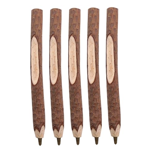 Hperu 5pcs natürliche Holzstifte, nicht rutschfeste Kugelschreiber mit glatter schwarzer Tinte, Büroschule Schreibgeschenke Geschenkset Hperu 5pcs natürliche Holzstifte, nicht rutschfeste Kugelschreiber mit glatter schwarzer Tinte, Büroschule Schreibgeschenke Geschenkset von Hperu