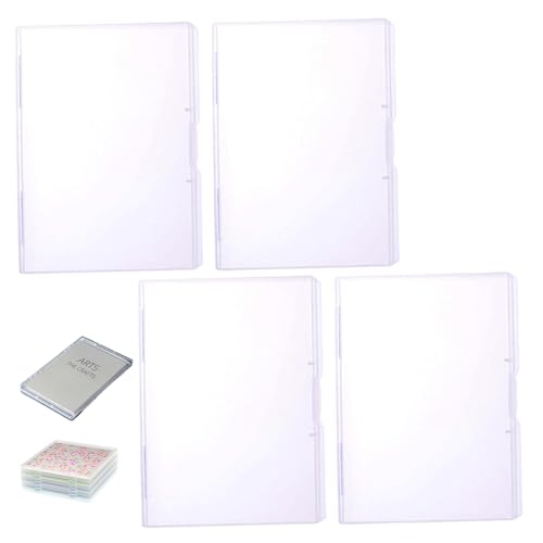 Hperu Sammelalbumpapierspeicher, 12x9x1 Clear Plastic Scrapbook Paper Organizer, stapelbare Dateispeicherbox mit U-förmiger Verriegelungsmechanismus für Büro, Zuhause, Schule, Organisator von Hperu