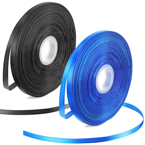 2 Rollen 3/8 Zoll x 91,4 m Band für Geschenkverpackungen, feste Stoffbänder, blaues Seidenband, Weihnachtsverpackungsbänder für Hochzeit, Party, Kranz, Nähen, DIY, Haarschmuck, Dekoration 2 Rollen 3/8 Zoll x 91,4 m Band für Geschenkverpackungen, feste Stoffbänder, blaues Seidenband, Weihnachtsverpackungsbänder für Hochzeit, Party, Kranz, Nähen, DIY, Haarschmuck, Dekoration von Hpmjz