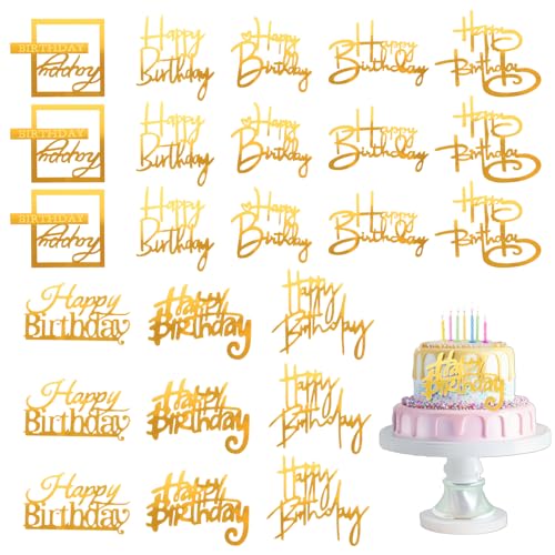24 Stück Gold Happy Birthday Cake Toppers Spiegel Acryl Cupcake Topper Happy Birth Cake Topper für Kuchen Seite Cupcake Dekorationen Supplies Doppelseitiger Glitzer 8 Stile 24 Stück Gold Happy Birthday Cake Toppers Spiegel Acryl Cupcake Topper Happy Birth Cake Topper für Kuchen Seite Cupcake Dekorationen Supplies Doppelseitiger Glitzer 8 Stile von Hpmjz
