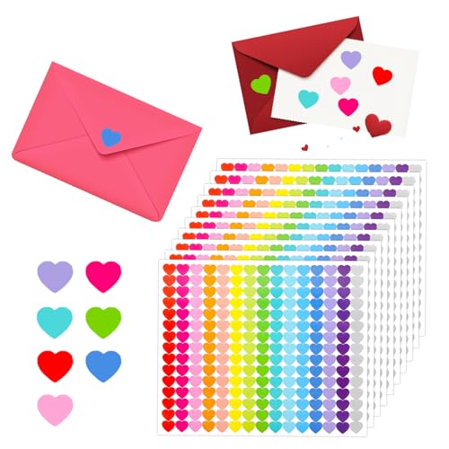4500Stück Herzen Sticker Bunte Herz-Aufkleber Selbstklebende Aufkleber Herz Kinder Belohnungssticker für Kinder Kleine herzförmige Aufkleber für Valentinstag Scrapbooking DIY-Basteln Kinderbelohnungen von Hpmjz