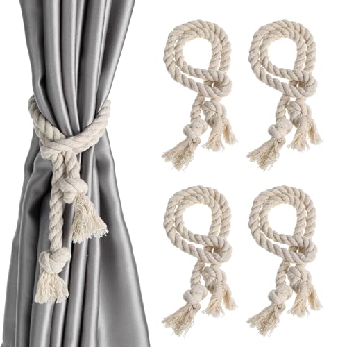 Hpmjz 4 Stück Boho Vorhangseil Raffhalter Gardinenhalter Handgemachte Vorhang Rustikal Vorhanghalter Baumwolle Vorhang-Raffhalter Dorf-Stil Vorhangbänder aus Seil für Drapierungen im Freien Zuhause Hpmjz 4 Stück Boho Vorhangseil Raffhalter Gardinenhalter Handgemachte Vorhang Rustikal Vorhanghalter Baumwolle Vorhang-Raffhalter Dorf-Stil Vorhangbänder aus Seil für Drapierungen im Freien Zuhause von Hpmjz