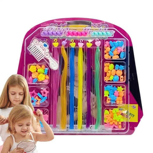 Hqunjikp Haarperlen für Mädchen, multifunktionales Haarperlen-Set für Kinder, kreative Haardekoration, niedliche Haarschmuck zur Förderung der Feinmotorik von Hqunjikp