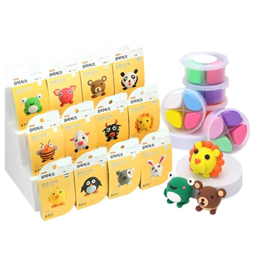 Hqunjikp Lufttrocknender Ton für Kinder, kreative Formknete Geschenksets mit Werkzeugen, Modelliermasse für Kinder, Ltra leicht und weich, Modell Magic Clay Set, 12 Boxen, Kunst Handwerk & Mädchen Hqunjikp Lufttrocknender Ton für Kinder, kreative Formknete Geschenksets mit Werkzeugen, Modelliermasse für Kinder, Ltra leicht und weich, Modell Magic Clay Set, 12 Boxen, Kunst Handwerk & Mädchen von Hqunjikp