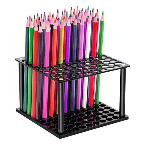 Hqunjikp Pinselhalter für Künstler, 96-Loch-Pinselständer, 96-Loch-Schreibtisch-Aufbewahrung, Acryl-Pinselständer für Kunstbedarf, Buntstifte Hqunjikp Pinselhalter für Künstler, 96-Loch-Pinselständer, 96-Loch-Schreibtisch-Aufbewahrung, Acryl-Pinselständer für Kunstbedarf, Buntstifte von Hqunjikp