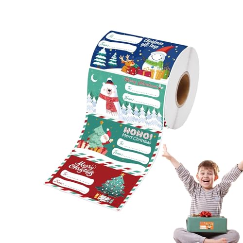 Hqunjikp Weihnachtsetiketten mit Aufschrift "Merry Christmas", 500 Stück, Weihnachtsmann, Weihnachtsbaum, Elch, Weihnachtsanhänger, Namensschilder für Weihnachten, Feiertage, Namensschilder für Partys Hqunjikp Weihnachtsetiketten mit Aufschrift "Merry Christmas", 500 Stück, Weihnachtsmann, Weihnachtsbaum, Elch, Weihnachtsanhänger, Namensschilder für Weihnachten, Feiertage, Namensschilder für Partys von Hqunjikp