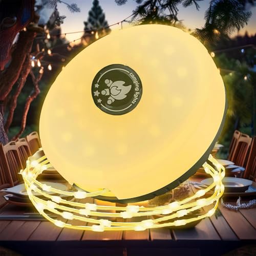 Hqynss Wasserdichte Camping Lichterkette Aufrollbar mit RGB & Warmweiß – IP65, USB-C Aufladbar, 3000mAh Powerbank-Funktion, Magnetisch ，10m(Militärgrün) von Hqynss