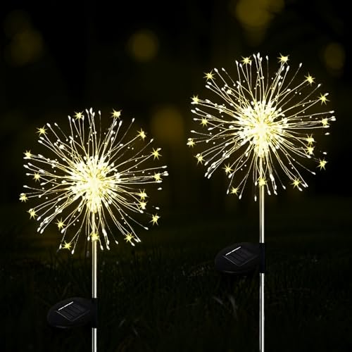 Hqynss Solar Weihnachtsbeleuchtung 2 Stück 120 LED, 8 Modi, IP65 Wasserdicht, für Balkon, Blumenkasten, Terrasse, Weihnachtsdeko Outdoor von Hqynss