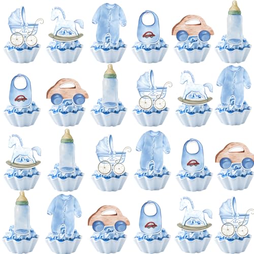 Cupcake-Topper für Jungen, Aquarell, Blau, 48 Stück Cupcake-Topper für Jungen, Aquarell, Blau, 48 Stück von Hqyybf