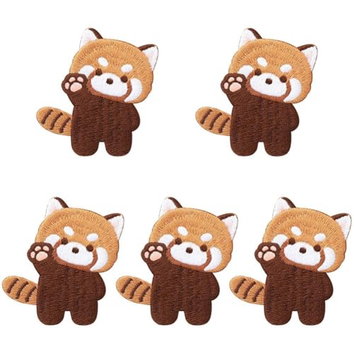 5 Stück Cartoon-waschbär-patches, Waschbär-stickerei-patch, Selbstklebender Patch, Bügeln Erforderlich, Zum Reparieren Von T-shirts, Schuhen, Hüten, Mänteln Und von Hrippy