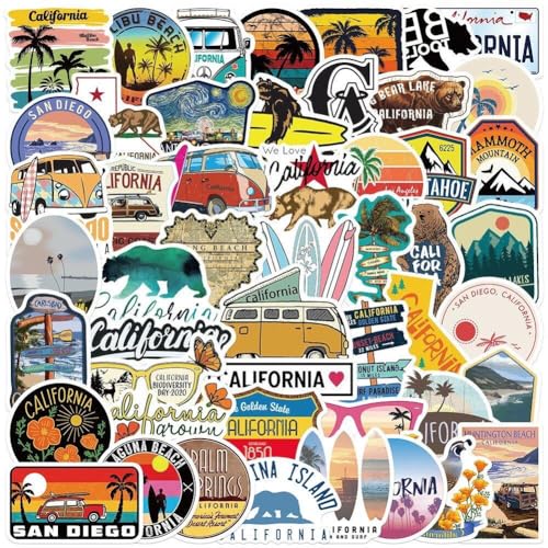 50pcs Klassische Kunstaufkleber Ästhetische Kalifornische Aufkleber Vinyl Waterfames Aufkleber Für Laptop -skateboard -gepäck Telefon von Hrippy