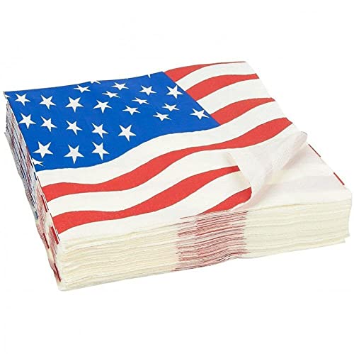 Hrippy 4. Juli Patriotische Papier Servietten 20pcs Einweg Amerikanische Flaggenmuster Servietten Für Home Restaurant Party Supplies von Hrippy
