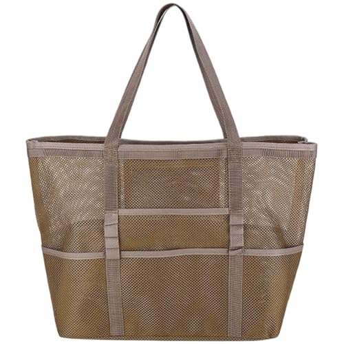 Hrippy Netz-Strandtasche, Vielseitige Umhängetasche Zum Pendeln, Einkaufen, Transparente, Hohle Tragetasche Aus Netzstoff Für Strand, Fitnessstudio, Schule, Einkaufen von Hrippy