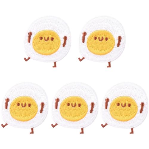 Kreativer Pochierter Eier-patch, Selbstklebender Stick-patch, Eier-stoff-patches Für Diy-kleidung, T-shirt, Jacke, Mantel, Tasche von Hrippy