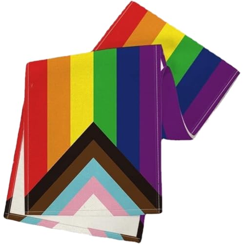 Regenbogentisch Runner Pride Day Table Runner Regenbogenstreifen Tischdecke Event Home Esszimmer Tischdekoration Regenbogentisch Runner Pride Day Table Runner Regenbogenstreifen Tischdecke Event Home Esszimmer Tischdekoration von Hrippy