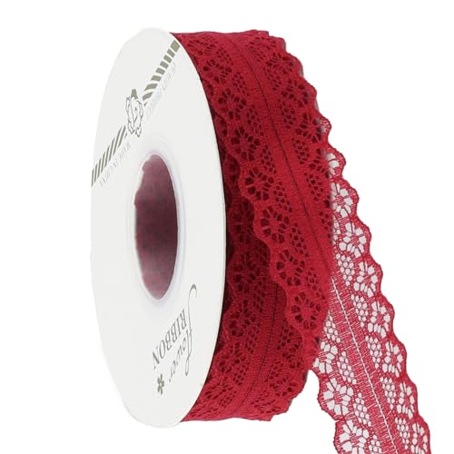 Hrlace 1 Roll Spitzenband Vintage 3cm Breit Spitzenborte Stoffband Dekoband Geschenkband Hochzeit Borten und Bänder zum Nähen für DIY-Hochzeitskostüme, Party, Tortenschachteln, 20 Yards Burgunderrot Hrlace 1 Roll Spitzenband Vintage 3cm Breit Spitzenborte Stoffband Dekoband Geschenkband Hochzeit Borten und Bänder zum Nähen für DIY-Hochzeitskostüme, Party, Tortenschachteln, 20 Yards Burgunderrot von Hrlace