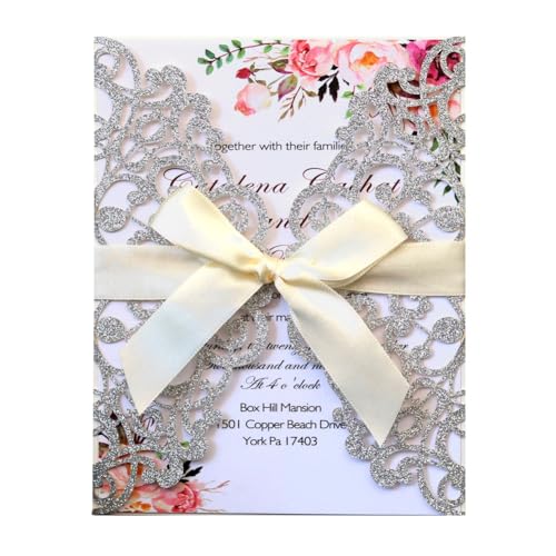 Hrlace 10 Stück Hochzeitseinladungen Laser Geschnittene Einladungskarten mit Bedruckbaren Papier und Umschläge Kraftpapier Einladungskarten für Hochzeit Verlobung Geburtstag Muttertag Jubiläum 1# Hrlace 10 Stück Hochzeitseinladungen Laser Geschnittene Einladungskarten mit Bedruckbaren Papier und Umschläge Kraftpapier Einladungskarten für Hochzeit Verlobung Geburtstag Muttertag Jubiläum 1# von Hrlace