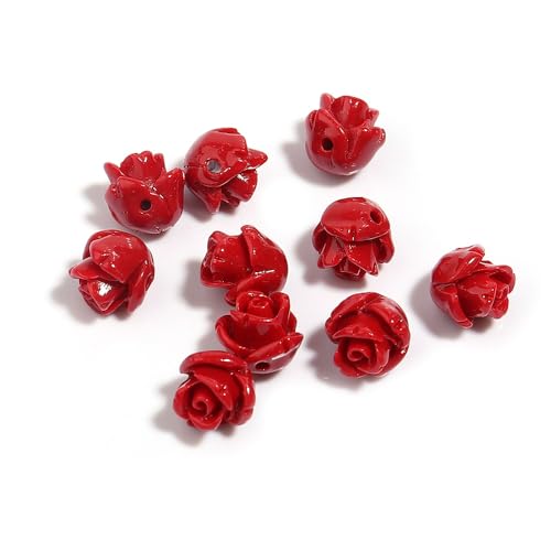 Hrlace 10 Stück Rose Blumen Perlen Harzperlen Gefärbte synthetische Korallenperlen Geschnitzte Blume Spacer Perlen Charms Lose Perlen für DIY Handwerk Armband Halskette Ohrring Rot 6mm Hrlace 10 Stück Rose Blumen Perlen Harzperlen Gefärbte synthetische Korallenperlen Geschnitzte Blume Spacer Perlen Charms Lose Perlen für DIY Handwerk Armband Halskette Ohrring Rot 6mm von Hrlace