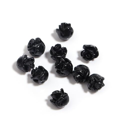 Hrlace 10 Stück Rose Blumen Perlen Harzperlen Gefärbte synthetische Korallenperlen Geschnitzte Blume Spacer Perlen Charms Lose Perlen für DIY Handwerk Armband Halskette Ohrring Schwarz 10mm Hrlace 10 Stück Rose Blumen Perlen Harzperlen Gefärbte synthetische Korallenperlen Geschnitzte Blume Spacer Perlen Charms Lose Perlen für DIY Handwerk Armband Halskette Ohrring Schwarz 10mm von Hrlace
