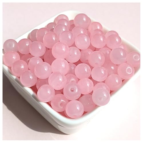 Hrlace 100 Stück Glasperlen zum Basteln Edelstein Perlen Rund Bunte Armband Bastel-Perlen Schmucksteine mit Loch für Schmuckherstellung DIY Handwerk Schmuck Armbänder E5#Rosa 10mm Hrlace 100 Stück Glasperlen zum Basteln Edelstein Perlen Rund Bunte Armband Bastel-Perlen Schmucksteine mit Loch für Schmuckherstellung DIY Handwerk Schmuck Armbänder E5#Rosa 10mm von Hrlace