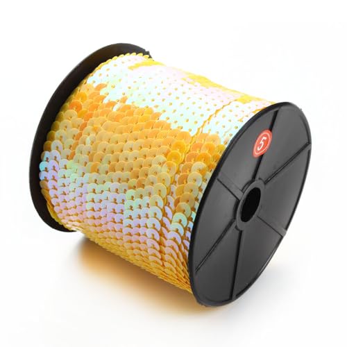 Hrlace 100 Yards Pailletten Rolle 6mm Paillettenband Flache Pailletten Glitzerband Bunte Paillettenrolle Paillette Spool String Shiny Trim für Nähen, Schmuck Machen, Basteln, 1 Rollen Gelb Hrlace 100 Yards Pailletten Rolle 6mm Paillettenband Flache Pailletten Glitzerband Bunte Paillettenrolle Paillette Spool String Shiny Trim für Nähen, Schmuck Machen, Basteln, 1 Rollen Gelb von Hrlace