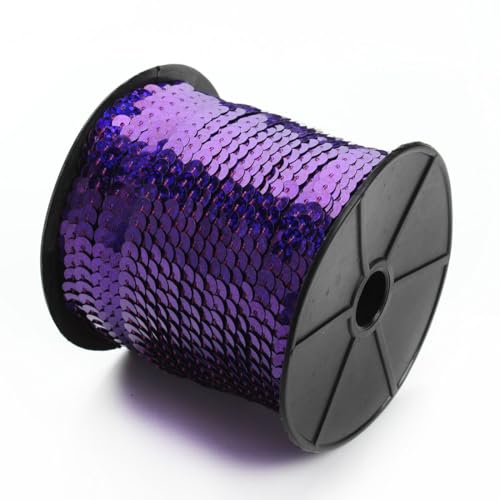 Hrlace 100 Yards Pailletten Rolle 6mm Paillettenband Flache Pailletten Glitzerband Bunte Paillettenrolle Paillette Spool String Shiny Trim für Nähen, Schmuck Machen, Basteln, 1 Rollen Lila Hrlace 100 Yards Pailletten Rolle 6mm Paillettenband Flache Pailletten Glitzerband Bunte Paillettenrolle Paillette Spool String Shiny Trim für Nähen, Schmuck Machen, Basteln, 1 Rollen Lila von Hrlace