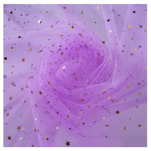 Hrlace 1M Tüllstoff 150cm Breit Glitzer Tüll Dekostoff Stern Mond Pailletten Tüll Stoff Tüllband Glitzer Garn Deko Fabric für DIY Nähen Bekleidung Tutu Röcke Hochzeit Party Deko Lila 100 x 150cm Hrlace 1M Tüllstoff 150cm Breit Glitzer Tüll Dekostoff Stern Mond Pailletten Tüll Stoff Tüllband Glitzer Garn Deko Fabric für DIY Nähen Bekleidung Tutu Röcke Hochzeit Party Deko Lila 100 x 150cm von Hrlace