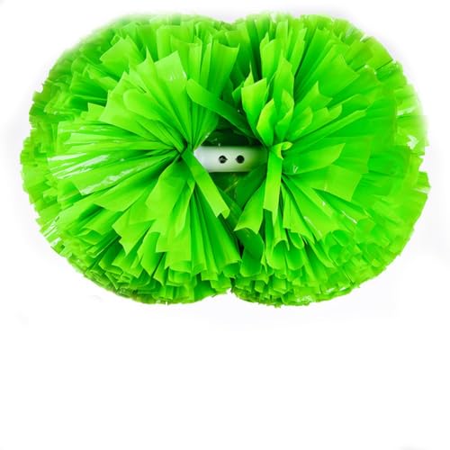Hrlace 2 Stück Cheerleading Pompons Professional Cheerleader Pom Poms Kunststoff Handblumen Bunte Cheerleading Puschel mit Griff für Sportwettbewerb Cheer Dance Party Grün 3.5Zoll 21×26cm von Hrlace