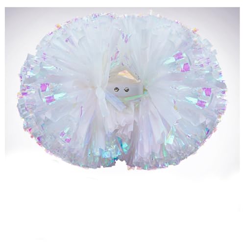 Hrlace 2 Stück Cheerleading Pompons Professional Cheerleader Pom Poms Kunststoff Handblumen Bunte Cheerleading Puschel mit Griff für Sportwettbewerb Cheer Dance Party Weiß 1# 5Zoll 24×31cm Hrlace 2 Stück Cheerleading Pompons Professional Cheerleader Pom Poms Kunststoff Handblumen Bunte Cheerleading Puschel mit Griff für Sportwettbewerb Cheer Dance Party Weiß 1# 5Zoll 24×31cm von Hrlace
