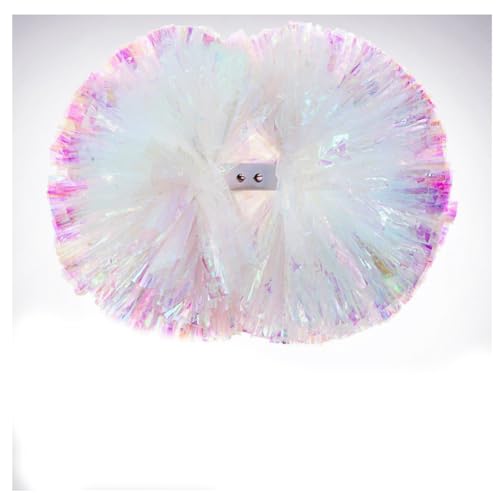Hrlace 2 Stück Cheerleading Pompons Professional Cheerleader Pom Poms Kunststoff Handblumen Bunte Cheerleading Puschel mit Griff für Sportwettbewerb Cheer Dance Party Weiß 2# 5Zoll 24×31cm von Hrlace