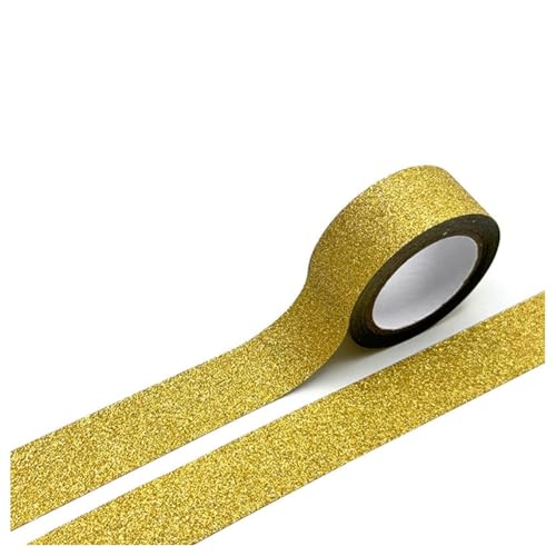 Hrlace 3 Rolle 15 m X 15mm Glitzer Klebeband Washi Glitzerband Folien-Abdeckbänder Dekorative Washi-Papierstift Klebebänder für DIY Scrapbook Basteln Geschenkverpackungen Journals Gold Hrlace 3 Rolle 15 m X 15mm Glitzer Klebeband Washi Glitzerband Folien-Abdeckbänder Dekorative Washi-Papierstift Klebebänder für DIY Scrapbook Basteln Geschenkverpackungen Journals Gold von Hrlace
