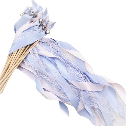 Hrlace 30 Stück Blau Wedding Wand Feenstäbe Ribbon Zauberstäbe Hochzeit Luftschlangen mit Glocken und Holzstäbchen Spitzenfeenstab Seidenfeenstab für Hochzeiten Geburtstage Weihnachten Party Hrlace 30 Stück Blau Wedding Wand Feenstäbe Ribbon Zauberstäbe Hochzeit Luftschlangen mit Glocken und Holzstäbchen Spitzenfeenstab Seidenfeenstab für Hochzeiten Geburtstage Weihnachten Party von Hrlace