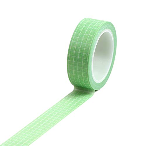 Hrlace 5 Rollen Raster Washi Tape Kariert Dekoratives Klebeband Masking Tapes DIY Handwerk Tape Grid Papier-Band Bunt für Scrapbooking, Bullet Tagebuch, Planer, Geschenkverpackung Grün von Hrlace