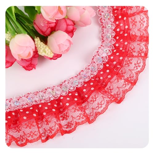 Hrlace 5 Yards Spitzenborte mit Pailletten Paillettenband Elastisches Spitzenbesatz Plissee Mesh Spitzenband Gekräuselte Plissierte Spitzen Stoffborte für DIY Nähen Handwerk Hochzeit Deko Rot Hrlace 5 Yards Spitzenborte mit Pailletten Paillettenband Elastisches Spitzenbesatz Plissee Mesh Spitzenband Gekräuselte Plissierte Spitzen Stoffborte für DIY Nähen Handwerk Hochzeit Deko Rot von Hrlace