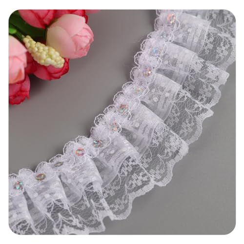 Hrlace 5 Yards Spitzenborte mit Pailletten Paillettenband Elastisches Spitzenbesatz Plissee Mesh Spitzenband Gekräuselte Plissierte Spitzen Stoffborte für DIY Nähen Handwerk Hochzeit Deko Weiß Hrlace 5 Yards Spitzenborte mit Pailletten Paillettenband Elastisches Spitzenbesatz Plissee Mesh Spitzenband Gekräuselte Plissierte Spitzen Stoffborte für DIY Nähen Handwerk Hochzeit Deko Weiß von Hrlace